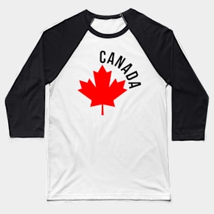 Red Canadian Maple Leaf Baseball T-Shirt